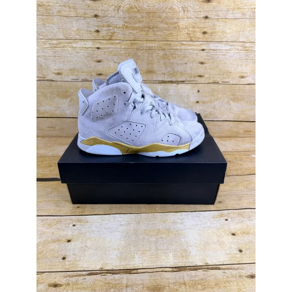 Jordan‎ 6 Retro PS Pure Platinum Glacier Blue Gold HF0413-074 Kids Size 2Y